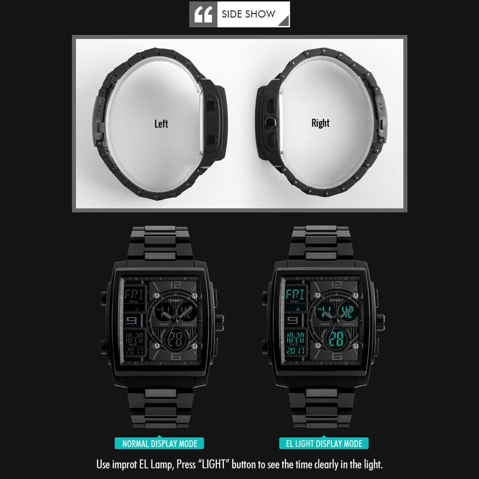 Men's Military Sport Watch with LED Analog Chronograph