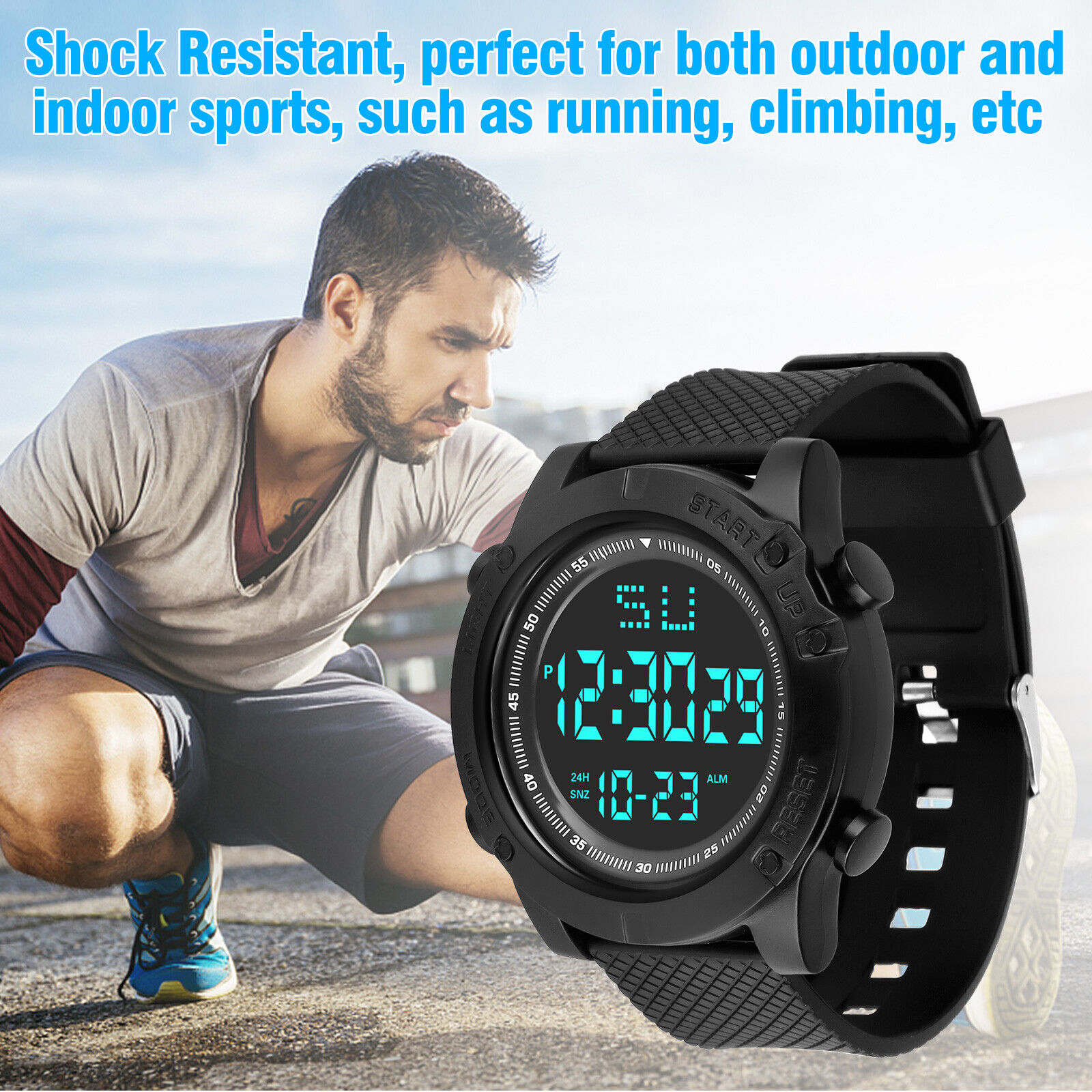 Waterproof Military Digital LED Sports Watch