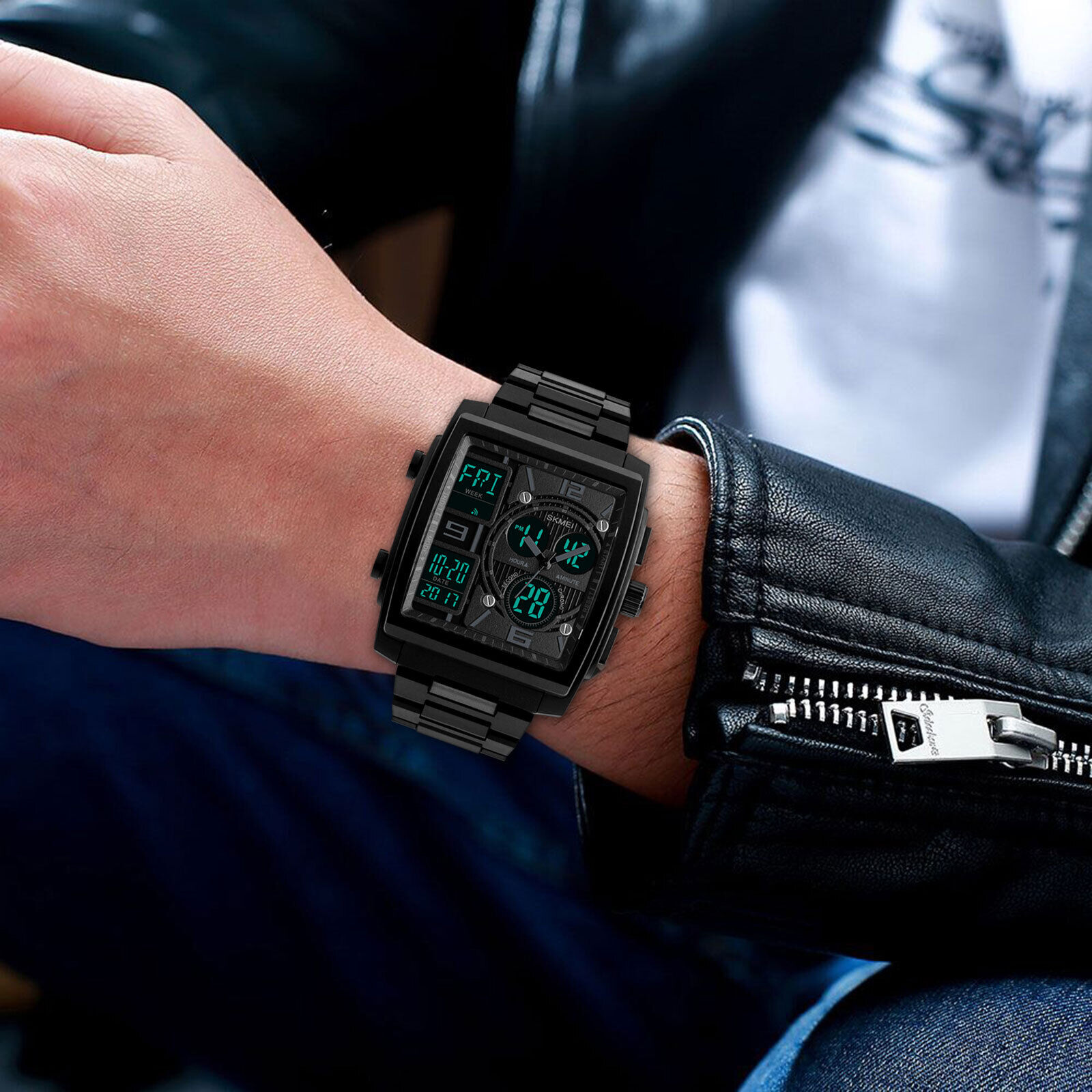 Men's Military Sport Watch with LED Analog Chronograph