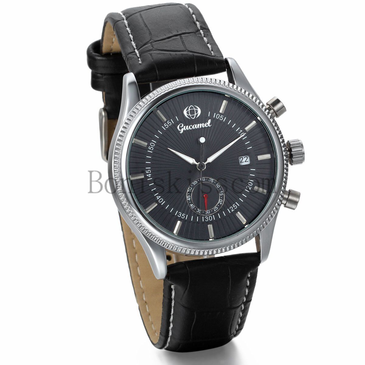 Men's Skeleton Automatic Mechanical Watch with Leather Band