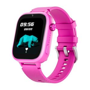 OKYUK Kids Smart Watch Gift for Girls Age 5-12, 4G Kids Watch 47 Games, HD Touch Screen Two-Way Calling Feature, School Settings, SOS, Birthday Gift for Boys and Girls Ages 7 8 9 10 (Rose Red)