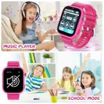 OKYUK Kids Smart Watch Gift for Girls Age 5-12, 4G Kids Watch 47 Games, HD Touch Screen Two-Way Calling Feature, School Settings, SOS, Birthday Gift for Boys and Girls Ages 7 8 9 10 (Rose Red)