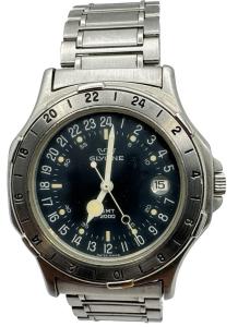 Glycine Airman GMT 2000 Men's Watch Swiss Made 24hr Bezel Vintage Tested 3061
