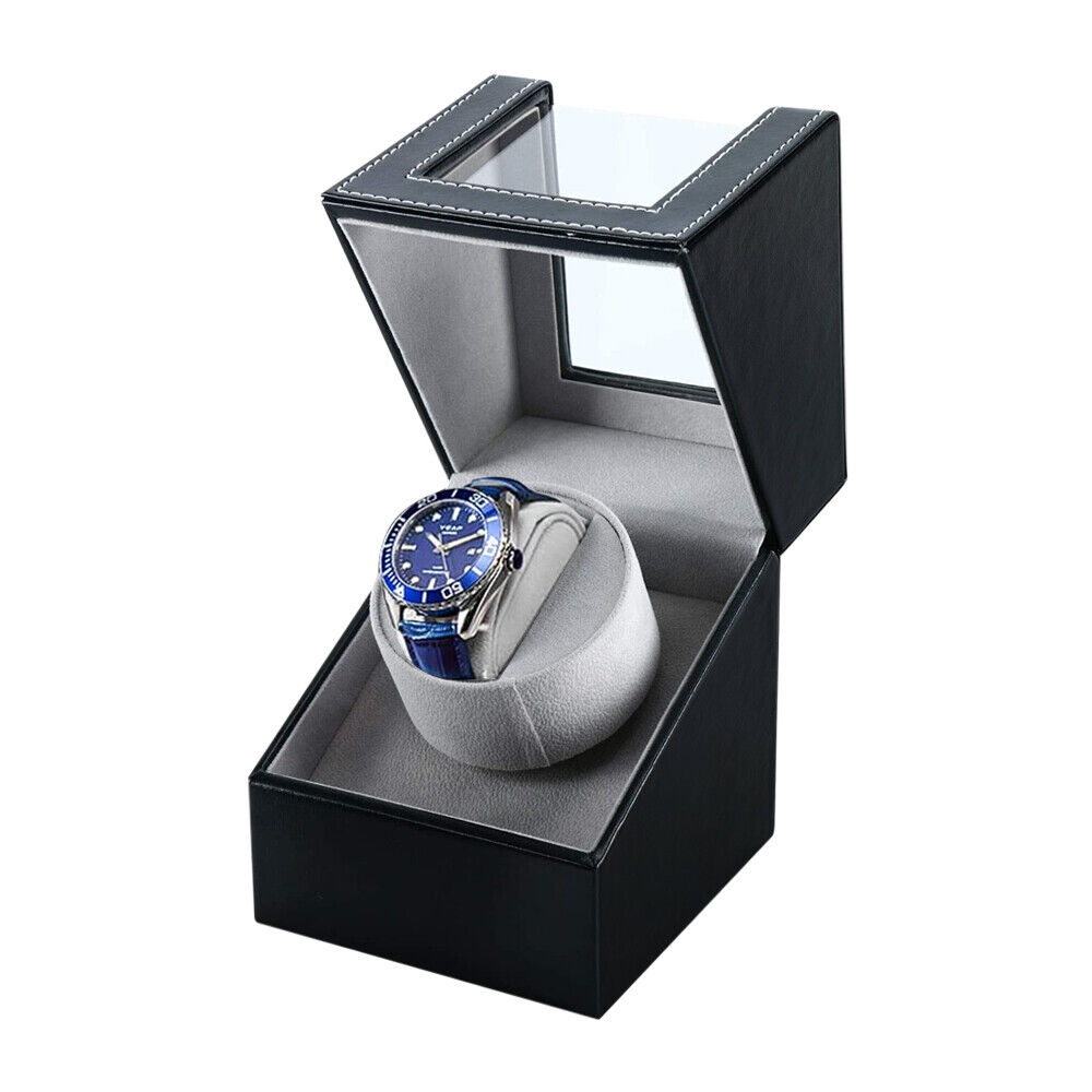 Leather Single Watch Winder Box Display Case