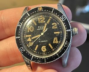 Mega Rare Elgin Canteen Dive Diver Watch Original Vintage 1960's