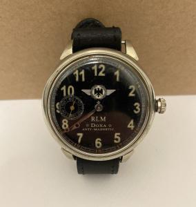 VINTAGE WW2 DOXA LUFTWAFFE RLM ANTI MAGNETIC BLACK MILITARY AVIATOR PILOT WATCH