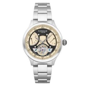 Thomas Earnshaw Watch - Cream Black Dual Retrograde Open Heart Automatic Watch