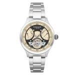 Thomas Earnshaw Watch - Cream Black Dual Retrograde Open Heart Automatic Watch