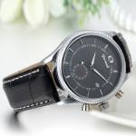 Men's Skeleton Automatic Mechanical Watch with Leather Band