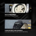 Men's Skeleton Automatic Mechanical Watch with Leather Band