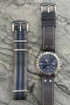 Glycine Airman Purist 46 Blue Sunray Dial, Leather & Nato Straps