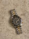 Innovative MD951WY Time Mens Vintage Dive Watch Quartz Gold Black * WORKING *