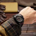 AVI-8 Hawker Hunter Atlas Dual Time Chronograph Black Ops Watch - Brand New