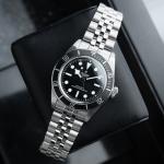 Tudor Black Bay 41 8/2024 Black Dial Steel Bracelet Jubilee Monochrome Watch Set