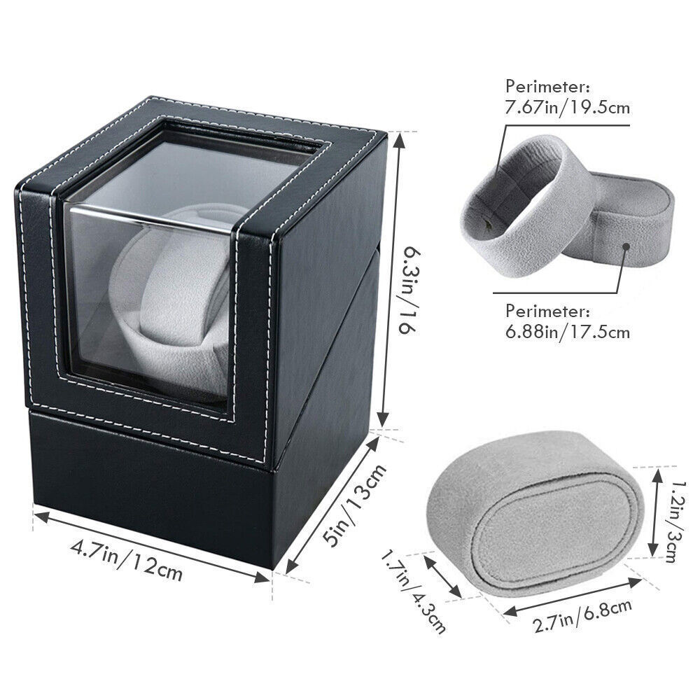 Leather Single Watch Winder Box Display Case