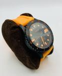 Vintage Fossil Black PVD  Men’s Watch Orange  Silicone Band  Excellent Condition