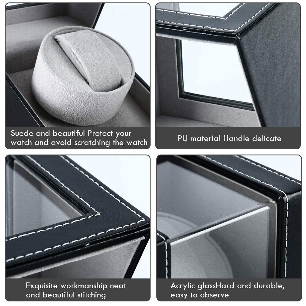 Leather Single Watch Winder Box Display Case