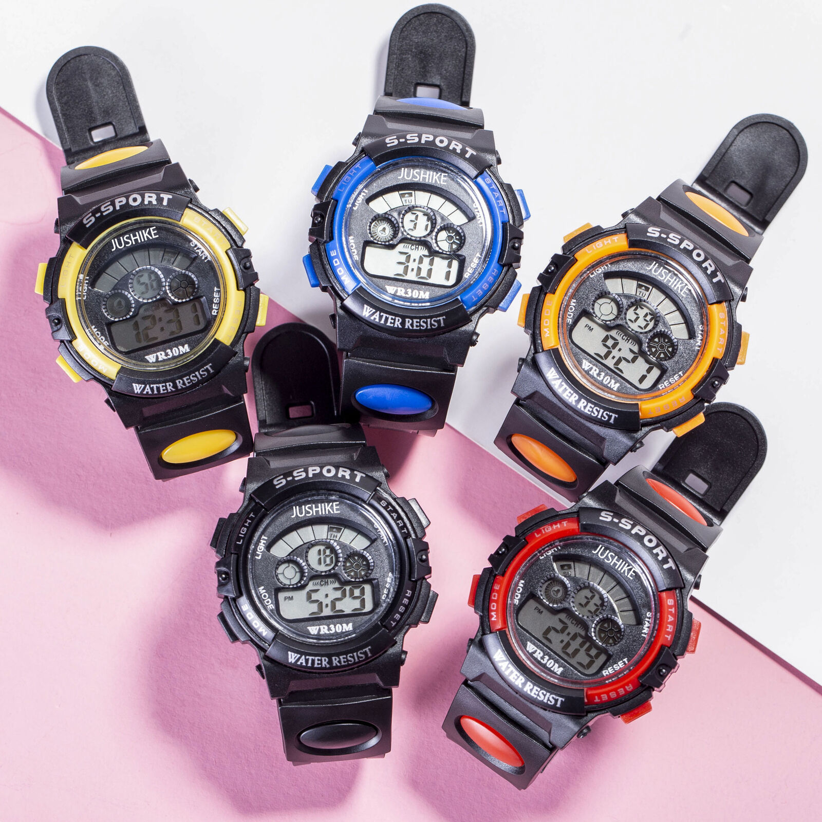 Men's Large Face LED Screen Sports Watch