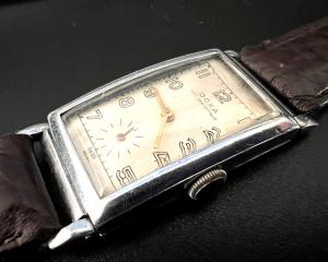 Vintage Doxa rare curvex 46mm ww2 era military wristwatch steel swivel lug Works