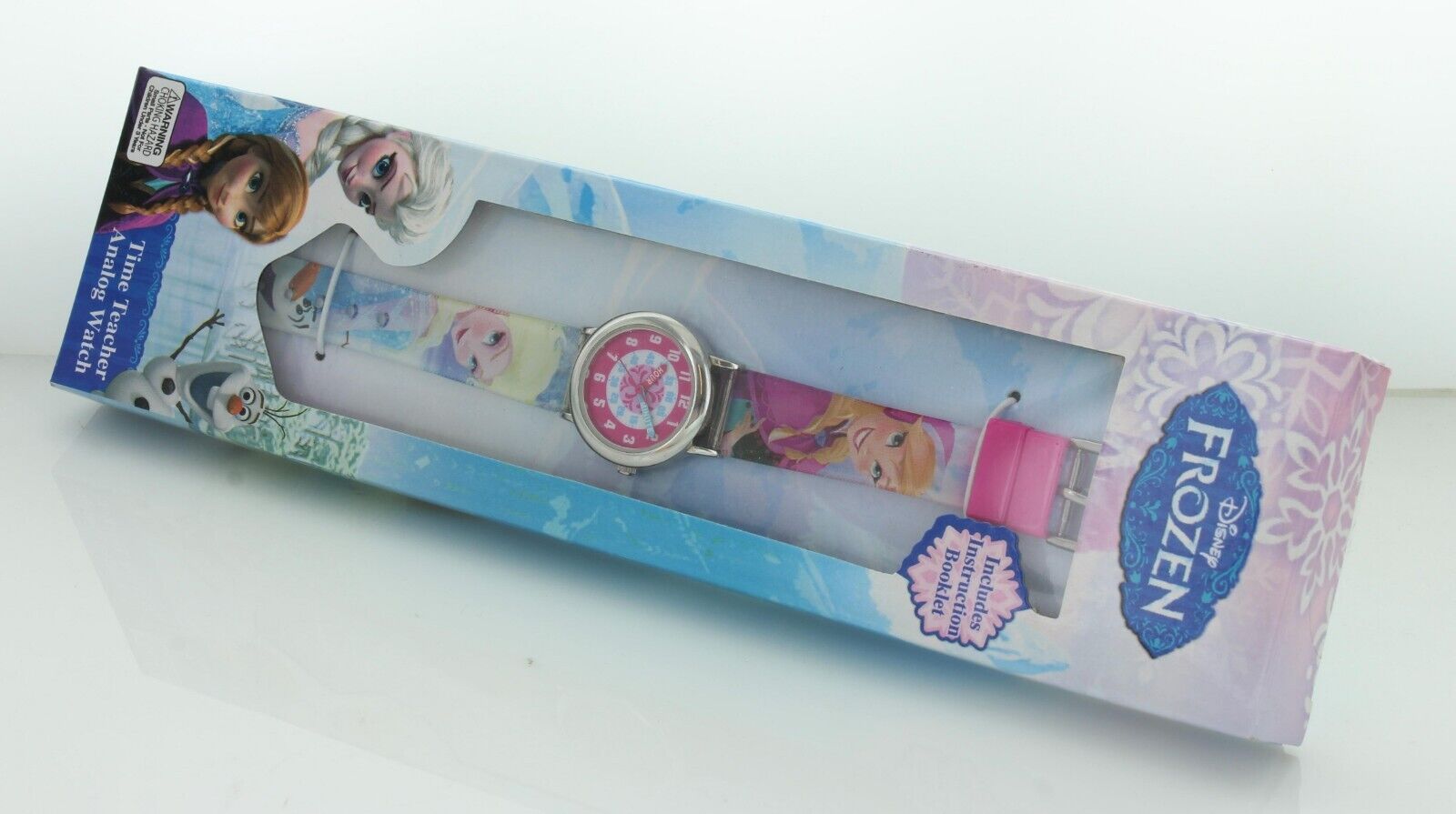 Disney Frozen Kids Silver Time Teacher Printed Band Watch
