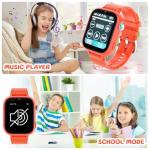 OKYUK Kids Smart Watch Gift for Girls Age 5-12, 4G Kids Watch 47 Games, HD Touch Screen Two-Way Calling Feature, School Settings, SOS, Birthday Gift for Boys and Girls Ages 7 8 9 10 (Orange)