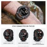 Garmin Instinct® 3 45mm, Solar Charged Display, Rugged Outdoor GPS Smartwatch, Metal-Reinforced Bezel, Built-in Flashlight, Black