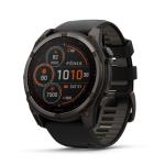 Garmin fēnix® 8 – 51 mm, Solar, Sapphire, Premium Multisport GPS Smartwatch, Long-Lasting Battery Life, Dive-Rated, Built-in LED Flashlight, Carbon Gray DLC Titanium with Pebble Gray Band