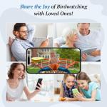 DOCOON Smart Bird Feeder with Camera, 2K HD AI Identify Birds Species, Bird Watching Camera with Solar Panel, Auto Capture Bi rd Videos & Instant Notifications, Ideal Present for BirdLover