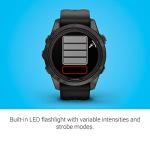 Garmin fēnix 7S Pro Sapphire Solar, Multisport GPS Smartwatch, Built-in Flashlight, Solar Charging Capability, Black
