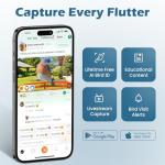 Smart Bird Feeder with Camera, 2K HD Birdwatching Camera with AI Identify Bird Species & Solar Panel, Auto Video Capture & Instant Notifications, Ideal Gifts for Lover, Deep Blue