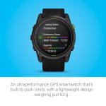 Garmin Enduro™ 3 – 51 mm, Solar, Sapphire, Ultraperformance GPS Smartwatch, Extreme Battery Life, Detailed Mapping, Built-in LED Flashlight, Carbon Gray DLC Titanium with Black UltraFit Nylon Strap