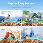 Smart Bird Feeder with Camera, 2K HD, Dual Granary, AI Identify 16,000+ Birds, Auto-Capture, Motion Detection, 5W Solar, 170° Wide View, Ideal Gift for Birds Lovers, Outdoor Bird Watching.