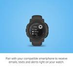 Garmin Instinct 2 Solar, Smaller-Sized Rugged Outdoor Watch with GPS, with Solar Charging Capabilities, Built for All Elements, Multi-GNSS Support, Tracback Routing and More, Graphite