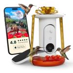 Birdbuddy Smart Solar Pro Hummingbird Feeder with Camera - AI Bird Identification, 2K Video, 5MP Photos, Outdoor Hanging, Gift for Bird Watching