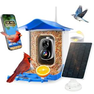 Bird Feeder with Camera AI Identify Birds Species Solar Panel - Smart Bird House with 1080P HD+ Video Live Stream, Instant Arrival Alerts, Live View, Capture Video, Bird Lover Watching