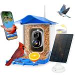Bird Feeder with Camera AI Identify Birds Species Solar Panel - Smart Bird House with 1080P HD+ Video Live Stream, Instant Arrival Alerts, Live View, Capture Video, Bird Lover Watching