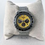 Seiko Men New Prospex Speedtimer Solar Yellow Dial SSC929 Stainless Watch 41.4mm