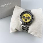 Seiko Men New Prospex Speedtimer Solar Yellow Dial SSC929 Stainless Watch 41.4mm