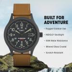Timex Men's Expedition Scout Solar 40mm Watch – Gunmetal Case Gray Dial with Tan Genuine Leather Strap