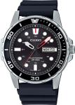 Casio MTP-S110-1AV,  Men's Solar Battery Watch, 100 Meter W/R, Date, Black Resin