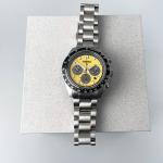 Seiko Men New Prospex Speedtimer Solar Yellow Dial SSC929 Stainless Watch 41.4mm