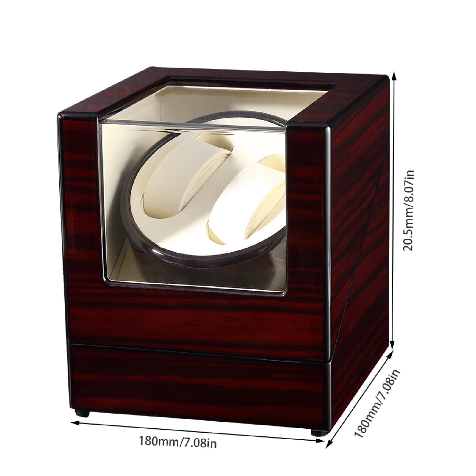 Wooden Watch Winder Case Box, 2 Slots