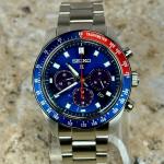 Seiko Prospex Speedtimer Men's Watch Blue Dial Solar Quartz Men's Watch SSC913