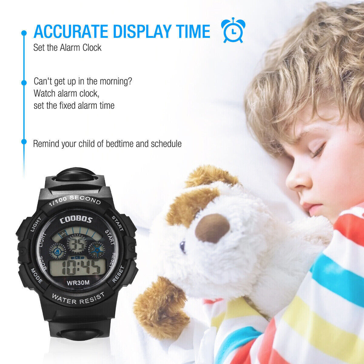 Men's Large Face LED Screen Sports Watch