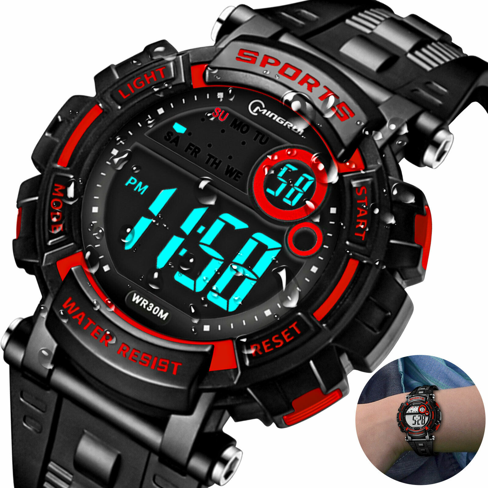 Waterproof LED Sports Watch for Kids