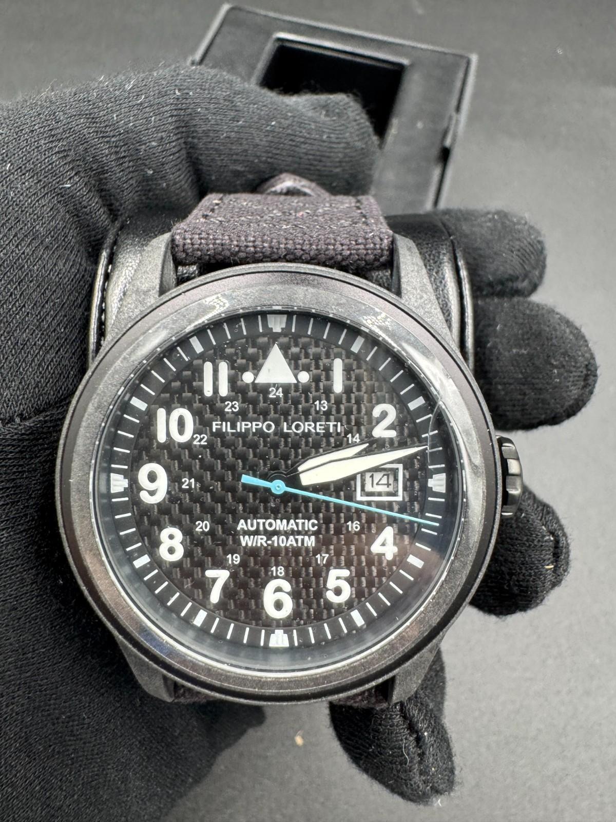 New Filippo Loreti Super Leggero Limited Edit. Auto Watch 62/300 Carbon Dial Box
