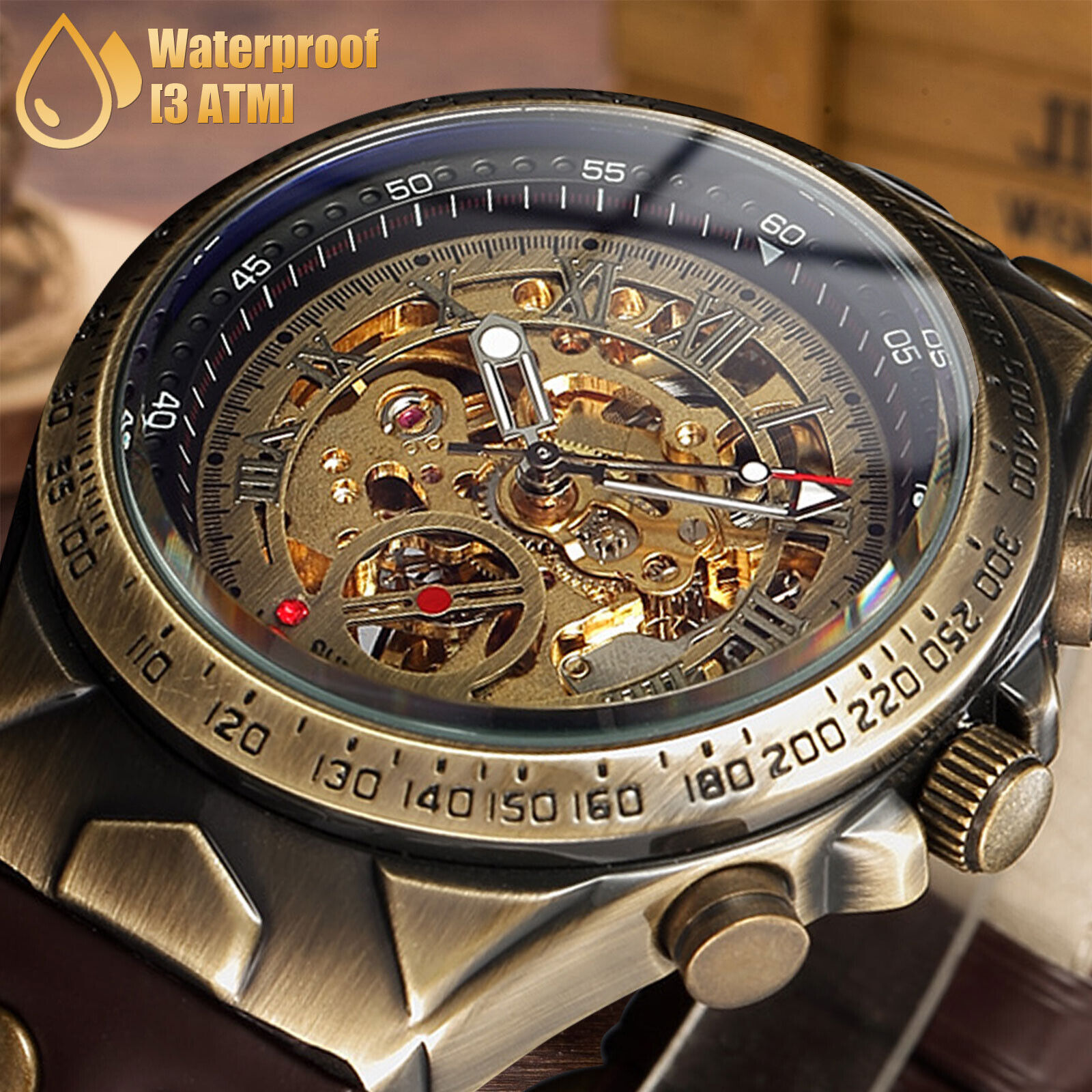 Men's Luxury Automatic Mechanical Watch - Skeleton Dial