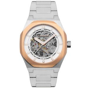 Thomas Earnshaw Drake Skeleton Automatic Silver Rose Gold Watch - Brand New