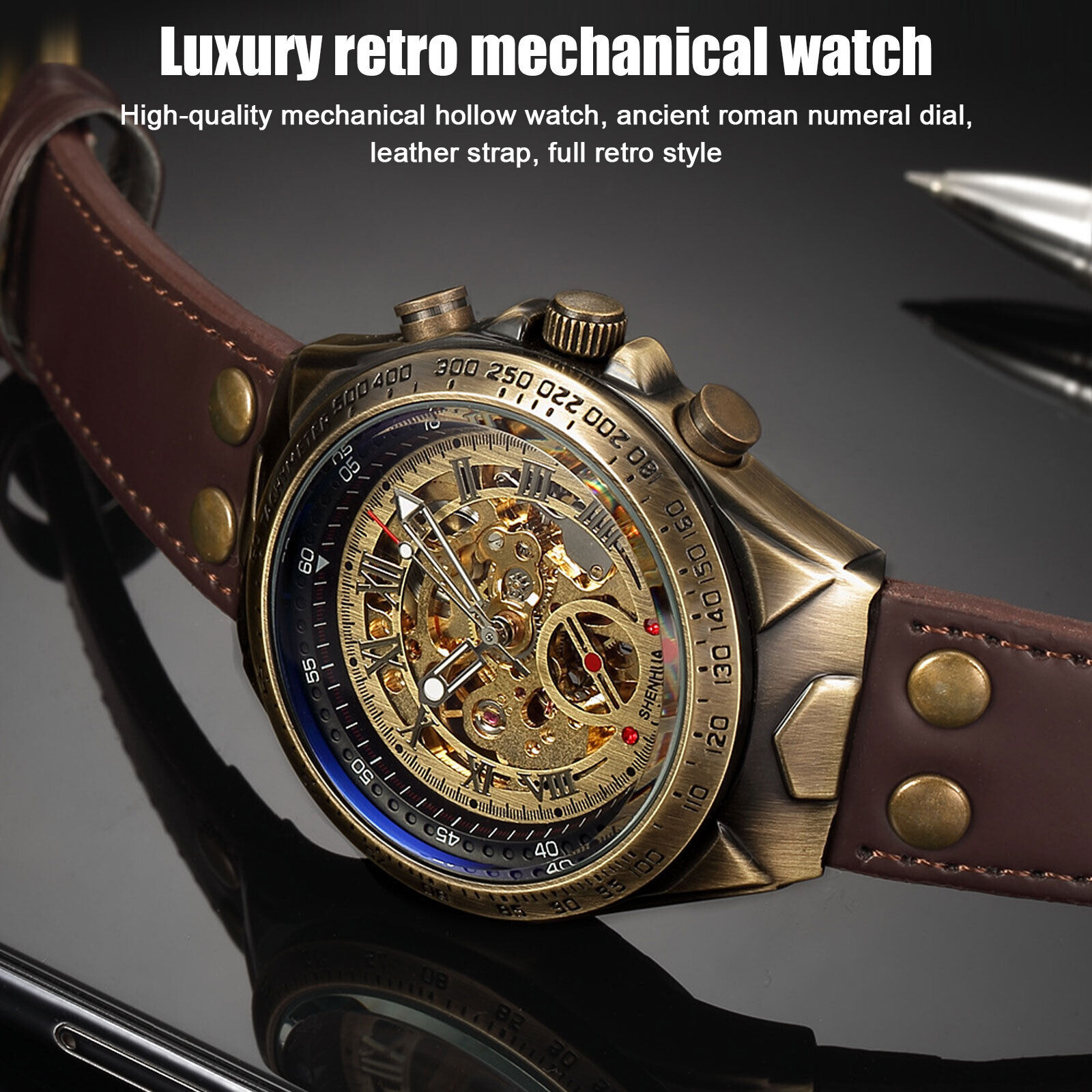 Men's Luxury Automatic Mechanical Watch - Skeleton Dial