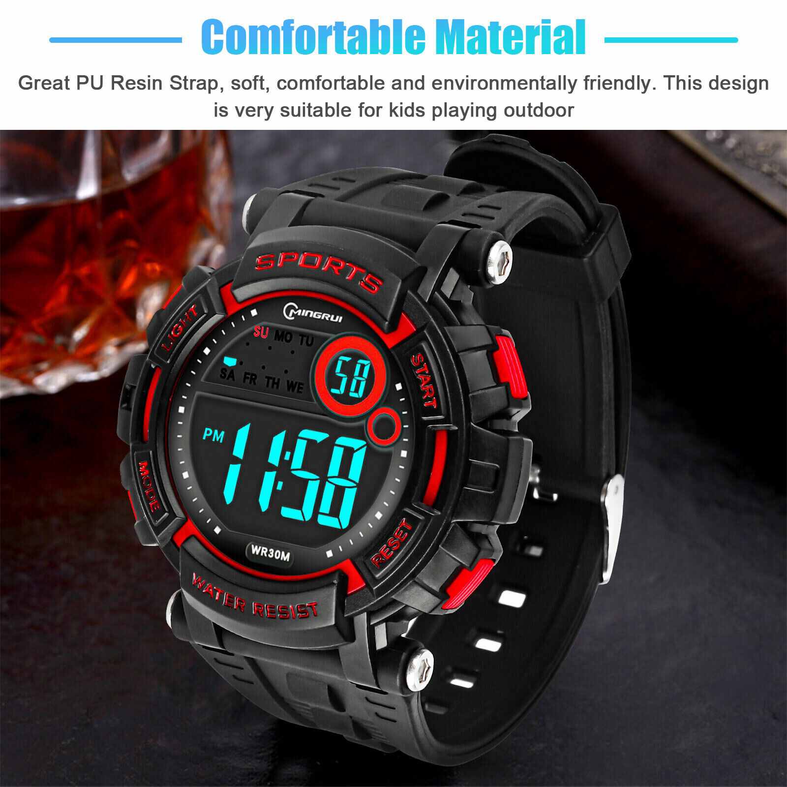 Waterproof LED Sports Watch for Kids